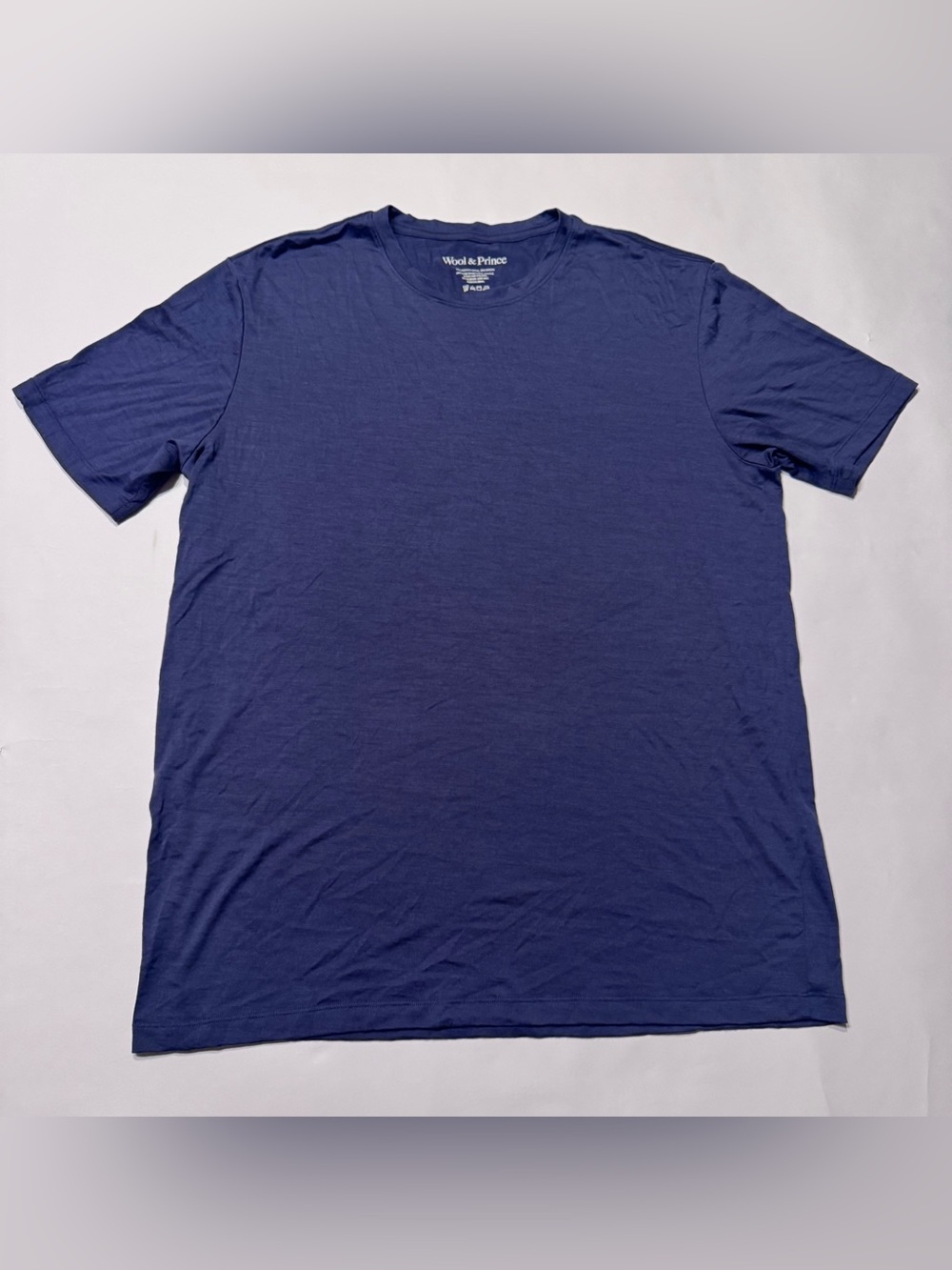 Wool & Prince Merino Wool Nylon T-shirt Navy Men's Tee Large